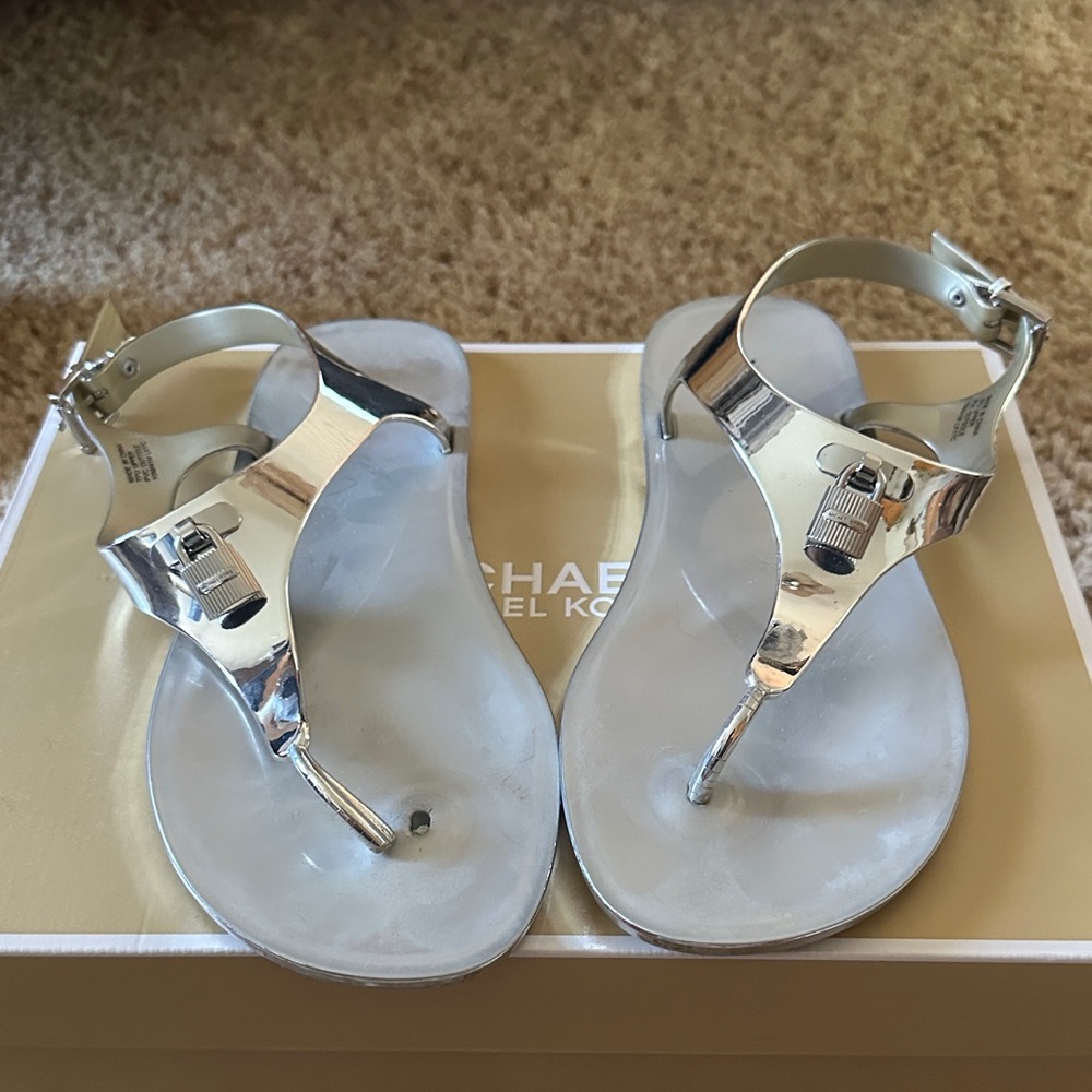 Michael Kors Metallic Silver Sandals